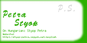 petra styop business card